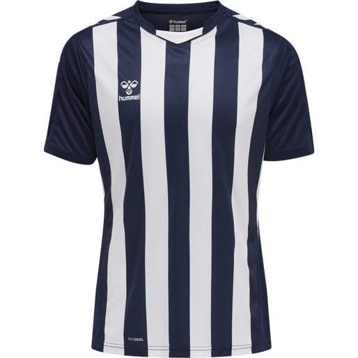 hmlCORE XK STRIPED JERSEY S/S, MARINE/WHITE, packshot