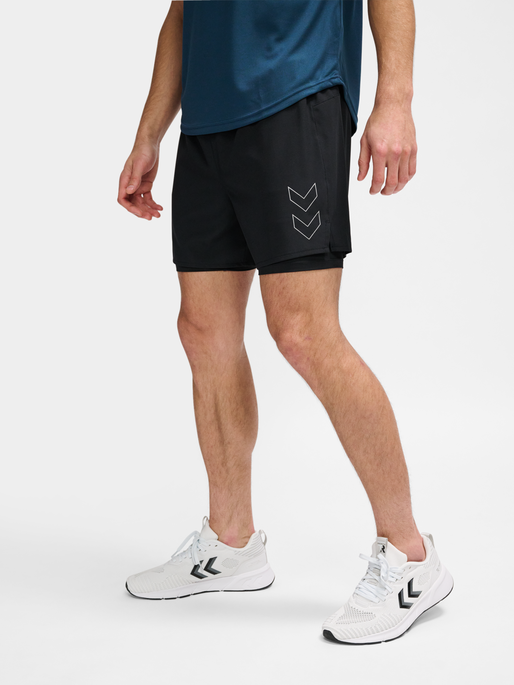 hmlMT FAST 2 IN 1 SHORTS, BLACK, model