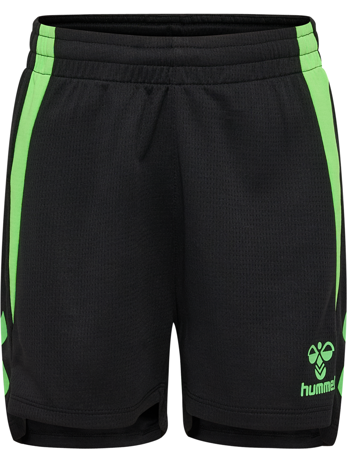 hmlLEAD 2.0 SHORTS KIDS, BLACK/GREEN GECKO, packshot