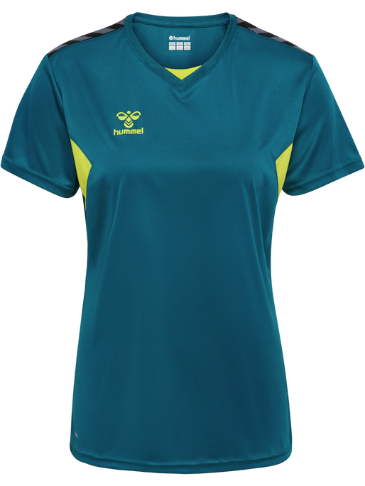 hmlAUTHENTIC PL JERSEY S/S WOMAN, BLUE CORAL/SULPHUR SPRING, packshot