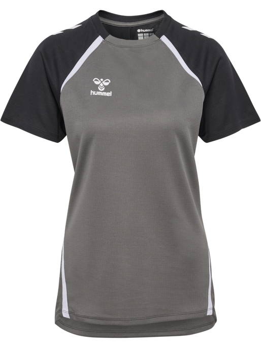 hmlLEAD 2.0 JERSEY S/S WOMAN, STEEL GRAY/ASPHALT, packshot