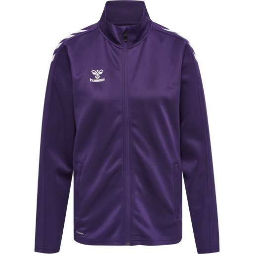 hmlCORE XK POLY ZIP SWEAT WOMAN, ACAI/WHITE, packshot