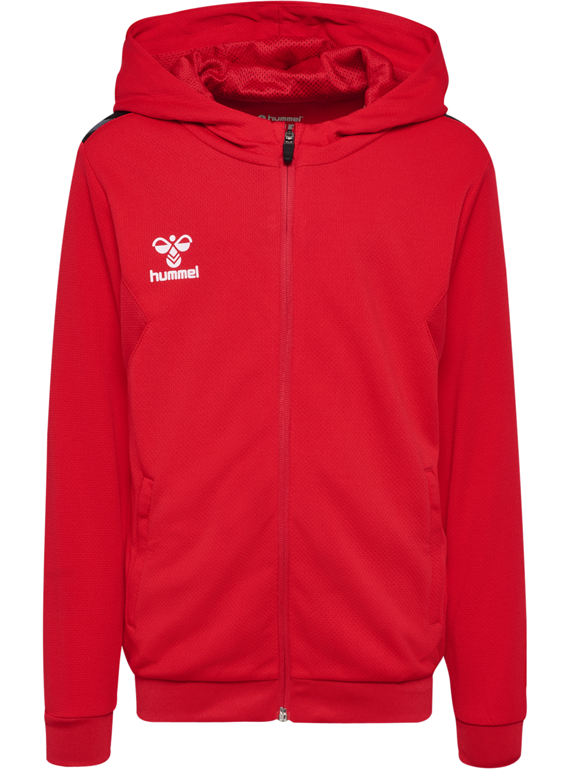 hmlAUTHENTIC PL ZIP HOODIE KIDS, TRUE RED, packshot