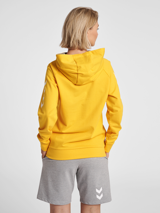 HMLGO COTTON HOODIE WOMAN, SPORTS YELLOW, model