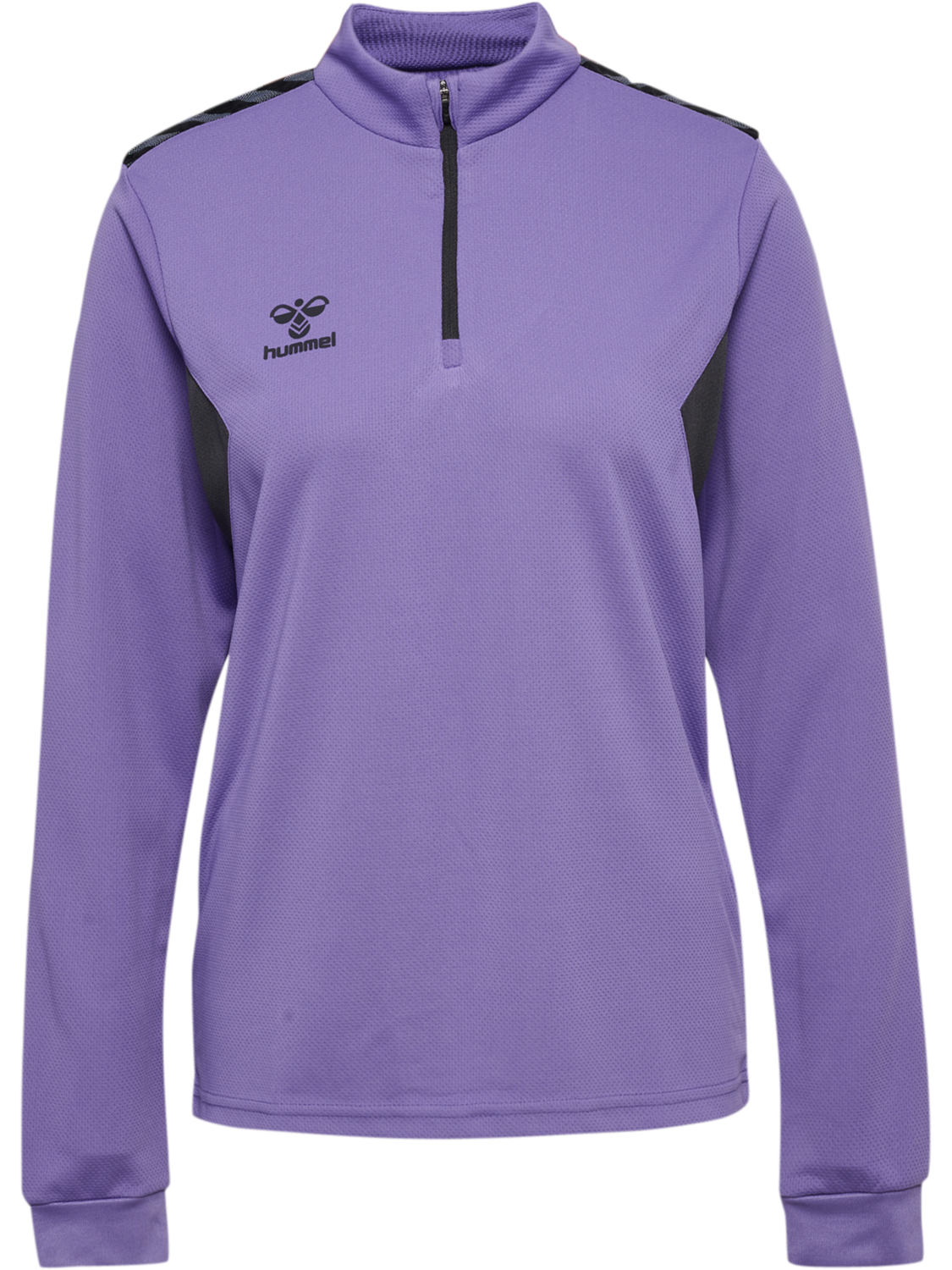 hmlAUTHENTIC HALF ZIP SWEAT WOMAN, DAHLIA PURPLE/ASPHALT, packshot