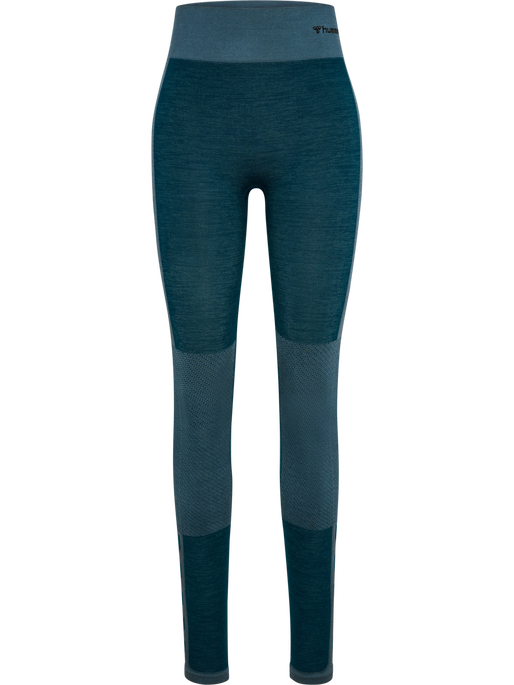 hmlCLEA SEAMLESS MID WAIST TIGHTS, DARK SEA, packshot