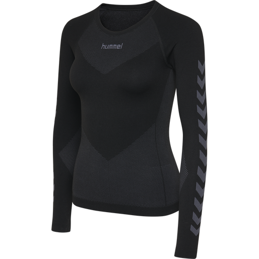 HUMMEL FIRST SEAMLESS JERSEY L/S W, BLACK, packshot