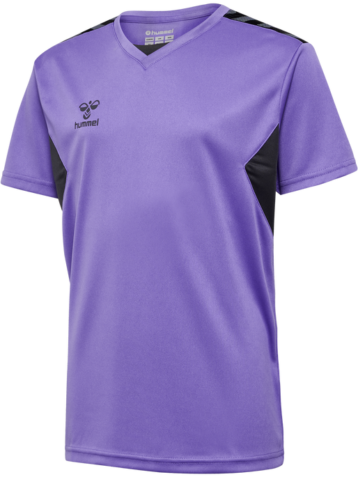 hmlAUTHENTIC PL JERSEY S/S KIDS, DAHLIA PURPLE/ASPHALT, packshot