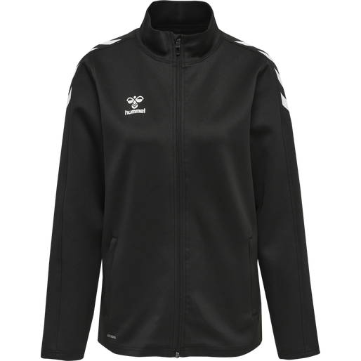 hmlCORE XK POLY ZIP SWEAT WOMAN, BLACK/BLACK hmlCORE XK POLY ZIP SWEAT WOMAN, BLACK/BLACK, packshot