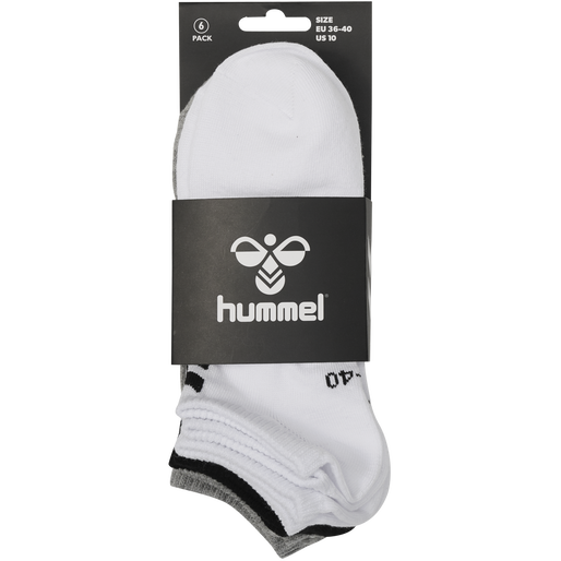 hmlCHEVRON 6-PACK ANKLE SOCKS, BLACK/WHITE/GREY hmlCHEVRON 6-PACK ANKLE SOCKS, BLACK/WHITE/GREY, packshot