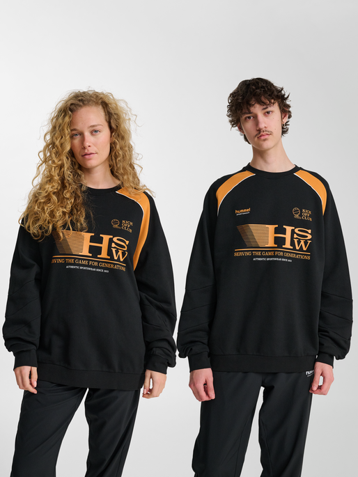 hmlOVERSIZED CREW HSW, BLACK, model
