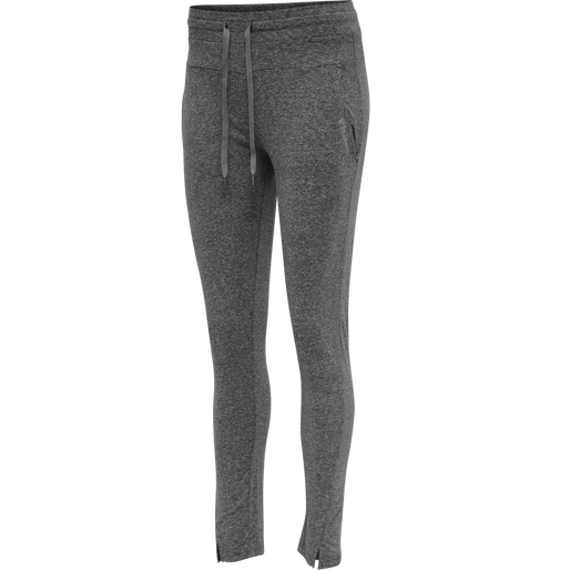 hmlZANDRA REGULAR PANTS, BLACK MELANGE, packshot