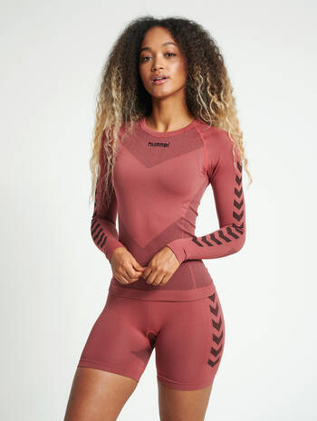 HUMMEL FIRST SEAMLESS JERSEY L/S W, MARSALA, model