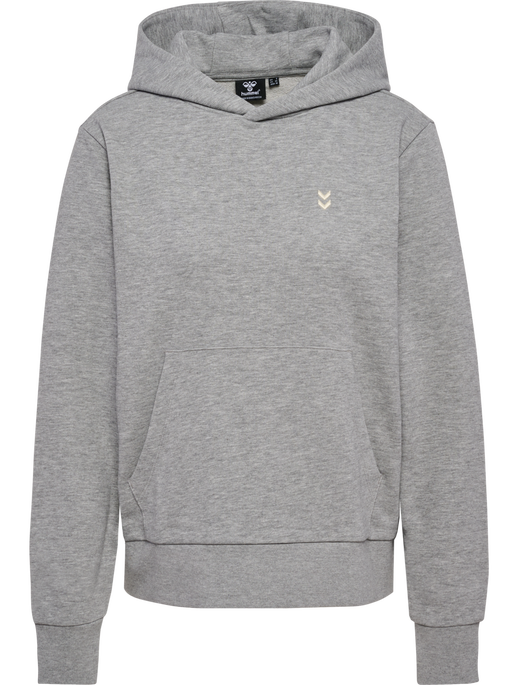 hmlPULSE W SWEAT HOODIE, GREY MELANGE, packshot