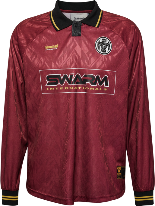 hmlLOOSE BAY SOCCER JERSEY L/S, SYRAH, packshot