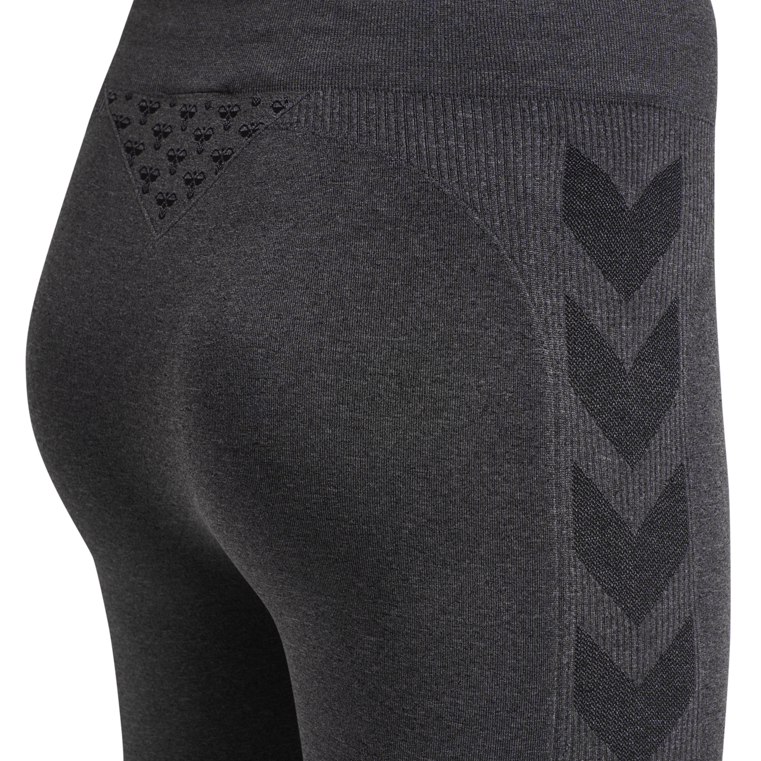 hmlCI SEAMLESS 3/4 TIGHTS, BLACK MELANGE, packshot