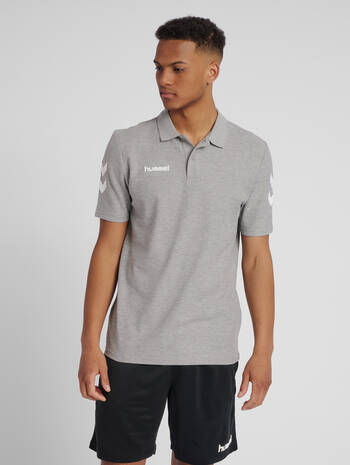 HMLGO COTTON POLO, GREY MELANGE, model
