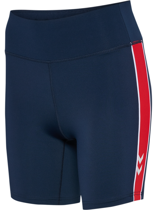hmlPULSE PIPING MW SHORT TIGHTS, DRESS BLUES/MARS RED hmlPULSE PIPING MW SHORT TIGHTS, DRESS BLUES/MARS RED, packshot