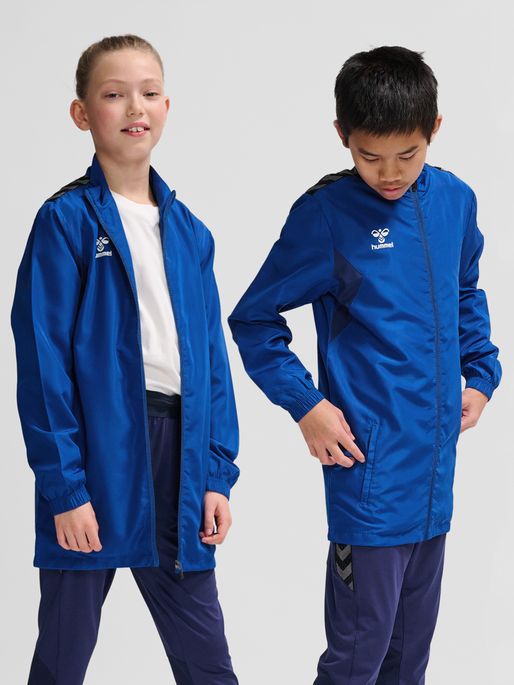 hmlAUTHENTIC PL ZIP HOODIE KIDS, TRUE BLUE, model