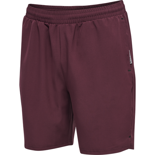 hmlMOVE GRID WOVEN SHORTS, GRAPE WINE, packshot