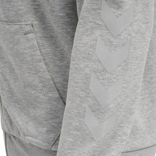 hmlISAM ZIP HOODIE, GREY MELANGE, packshot