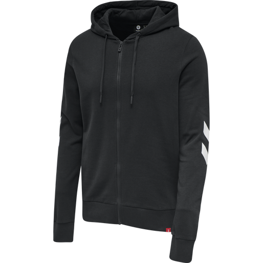 hmlLEGACY ZIP HOODIE PLUS, BLACK, packshot