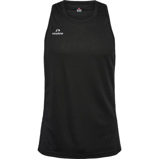 MEN'S ATHLETIC RUNNING SINGLET, BLACK, packshot