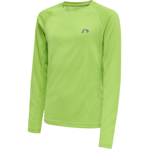 KIDS CORE RUNNING T-SHIRT L/S, GREEN FLASH, packshot