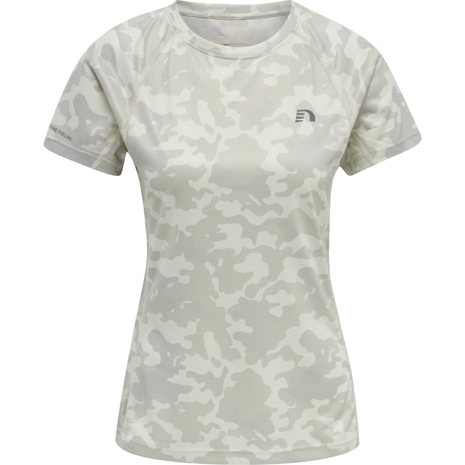 WOMEN RUNNING T-SHIRT S/S, OYSTER MUSHROOM AOP, packshot